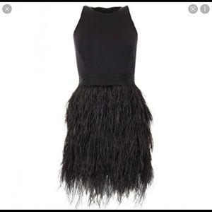 MILLY Blair feather dress Black sz8